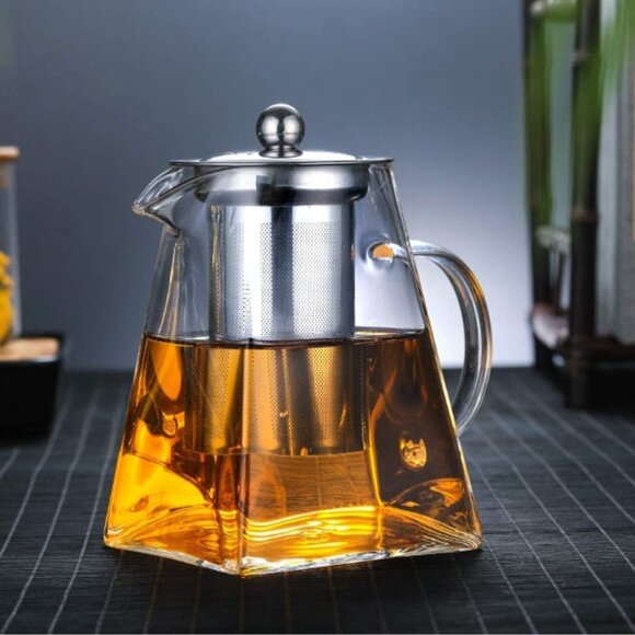 Borosilicate Glass Tea Kettle Stovetop Safe, Blooming 1 pack(Any Size) - Picture 7 of 13